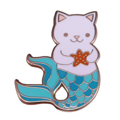 Broche Gatita Sirena Fantasy Azul - Accesorio de Joyería Adorable - Image 6