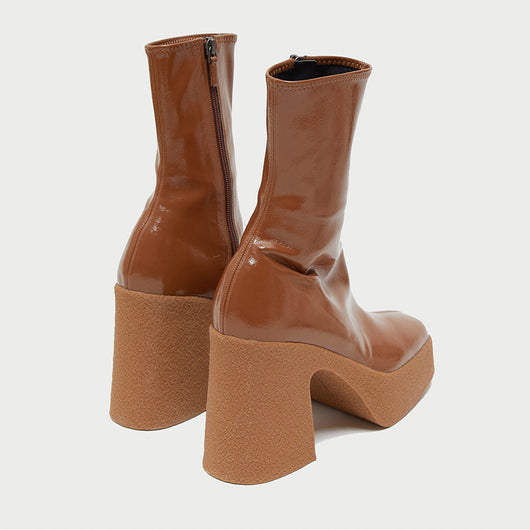 Botas de Tacón Alto con Plataforma y Punta Cuadrada - Image 10