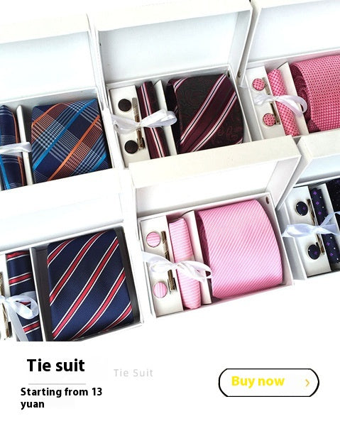 Set de Corbata Paisley con Clip y Caja de Regalo - Corbata Negra Elegante para Negocios - Image 39
