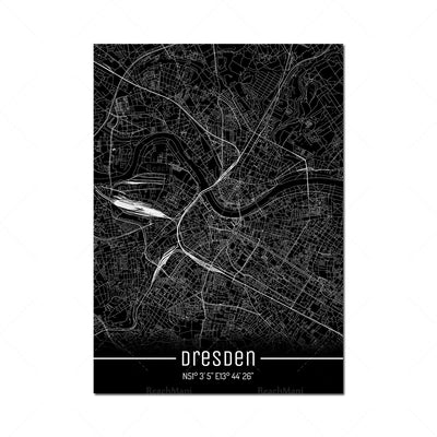 Cuadro Decorativo Mapa Líneas Negras - Lienzo Moderno para Pared - Image 32