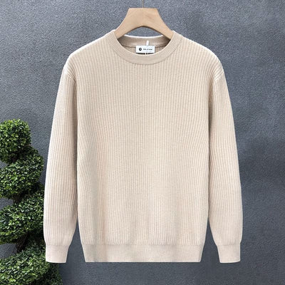 Suéter Tejido Liso en Tono Damasco para Hombre - Image 7