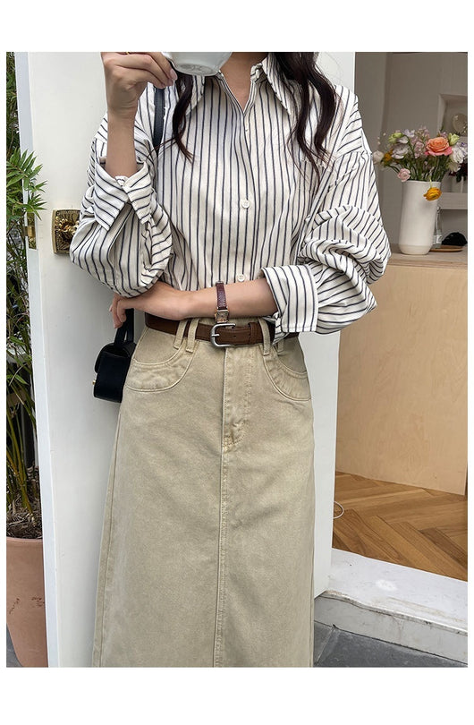 Falda Vaquera Cintura Alta Estilo Retro Vintage - Image 31