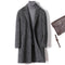 Sobretudo Xadrez de Lã Cashmere Longo e Elegante para o Inverno