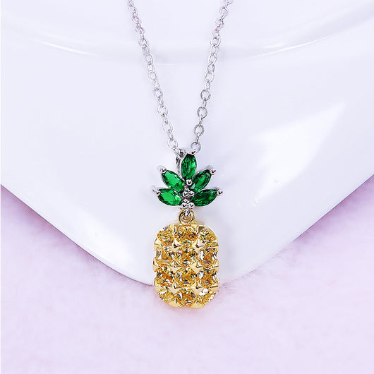 Conjunto de Aretes y Collar Piña Cristal con Árbol de Coco - Image 5