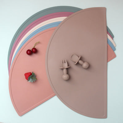 Mantel Individual Redondo de Silicona Alimentaria Resistente al Agua para Niños