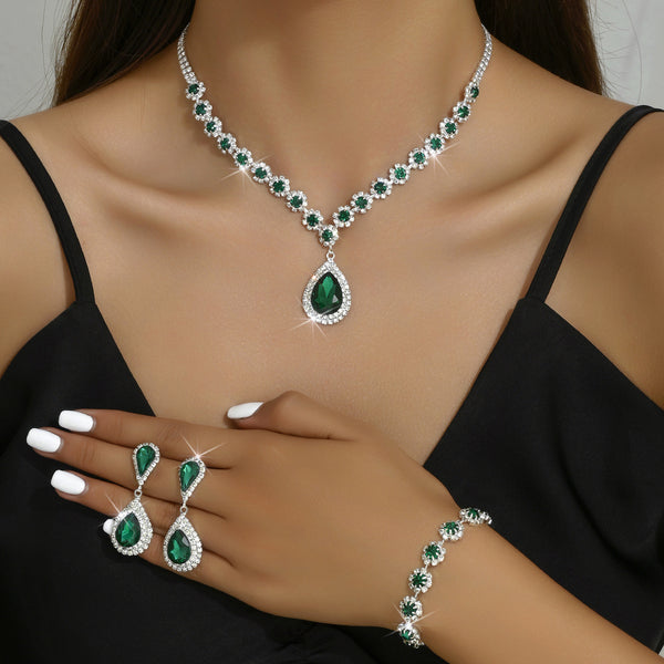 Conjunto de Joyería para Novia: Collar, Aretes y Pulsera