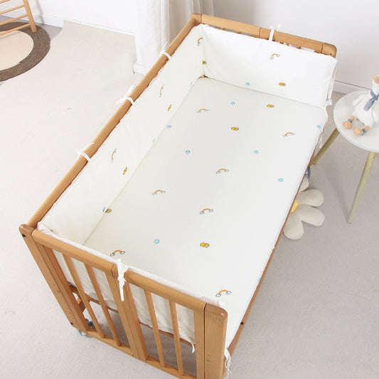 Protector de Cuna Acolchado Desmontable y Lavable - Seguridad Suave para tu Bebé