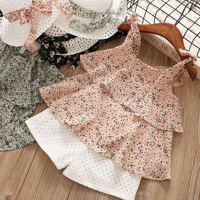Conjunto de Dos Piezas en Gasa Floral para Niña - Image 3