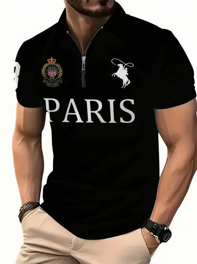 Polo Ejecutivo Urbano con Estampado Digital 3D y Cierre de Cremallera - Image 10