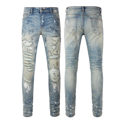 Pantalones Vaqueros Rotos con Diseño Vintage para Hombre - Image 15