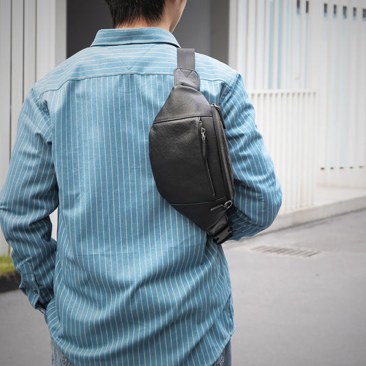 Bolsa Mensajero de Cuero Genuino para Hombre - Piel de Vaca Premium Multifuncional