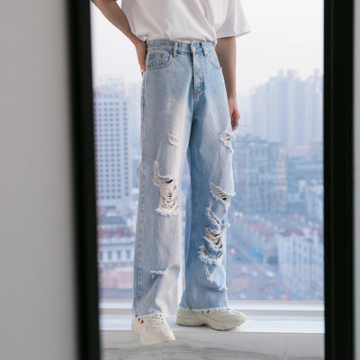 Jeans Rectos Holgados Estilo Retro Americano con Rotos - Casual Senior - Image 11