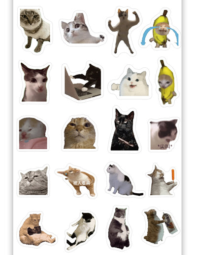 110 cute and funny cat stickers featuring various breeds and humorous poses, perfect for decorating laptops, water bottles, and journals. - Image 8
