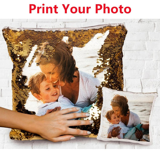 Funda de Cojín Personalizada con Lentejuelas Luminosas y Fotos Impresas - Image 10