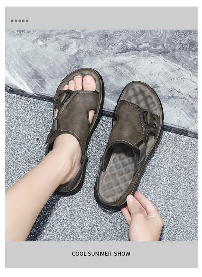 Sandalias de Cuero para Hombre con Suela Gruesa Antideslizante - Image 21
