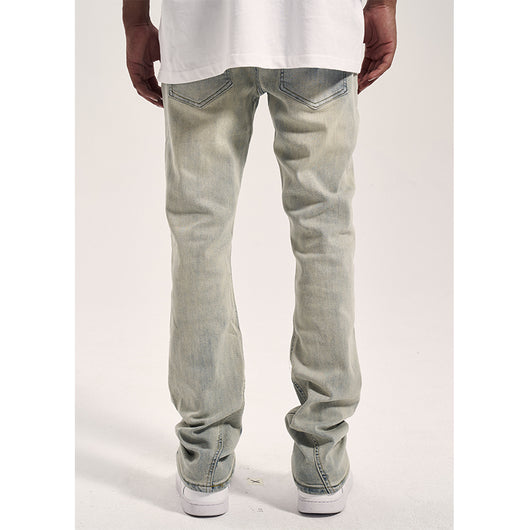 Pantalones Casuales para Hombre Amarillo Mostaza con Desgaste Artesanal - Image 3