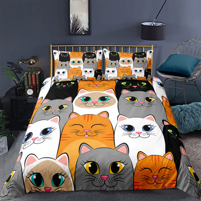 Juego de Sábanas Estampado 3D Animales Gatitos - Funda Nórdica de 3 Piezas - Image 4