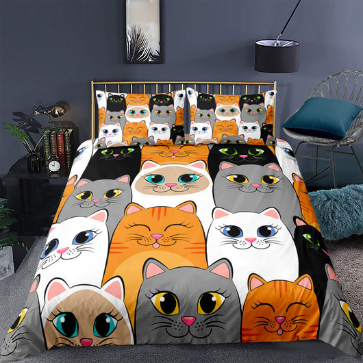 Juego de Sábanas Estampado 3D Animales Gatitos - Funda Nórdica de 3 Piezas - Image 4