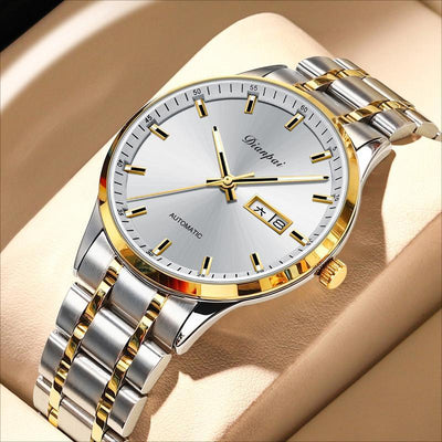 Reloj Mecánico Automático de Acero Inoxidable con Correa de Metal, Resistente al Agua e Iluminación Nocturna - Image 6