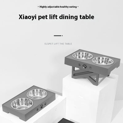 Comedero Ajustable para Mascotas con Mesa Elevadora Plegable - Doble Recipiente Acero Inoxidable - Image 8