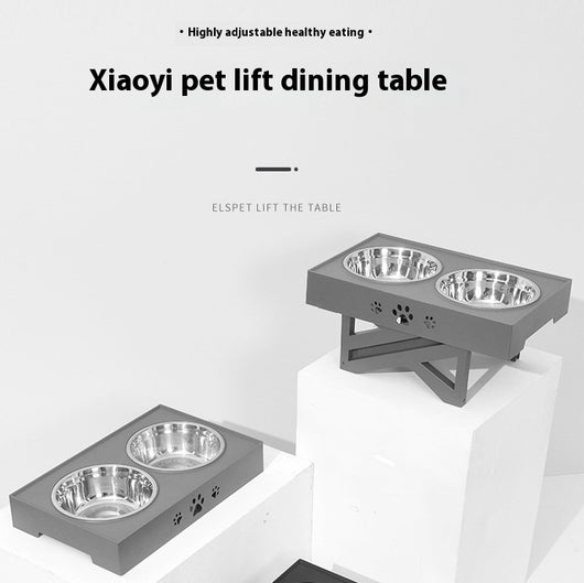 Comedero Ajustable para Mascotas con Mesa Elevadora Plegable - Doble Recipiente Acero Inoxidable - Image 8
