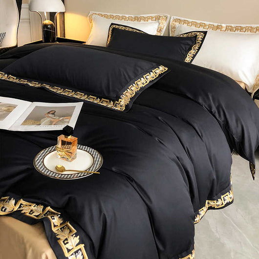 Juego de Cama 4 Piezas Algodón Pima 120s Bordado Premium