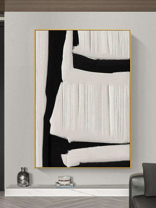 Cuadro Abstracto Minimalista Texturizado en Blanco y Negro - Arte Moderno Hecho a Mano - Image 10