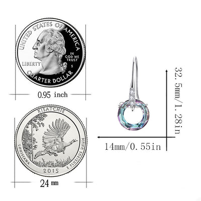 Anillo Universo Cristal Austriaco Plata 925 con Aretes Gancho Diamante - Image 5