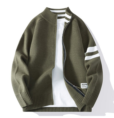 Chaqueta Térmica Tejida para Hombre con Cuello Mock y Mangas Largas - Image 15