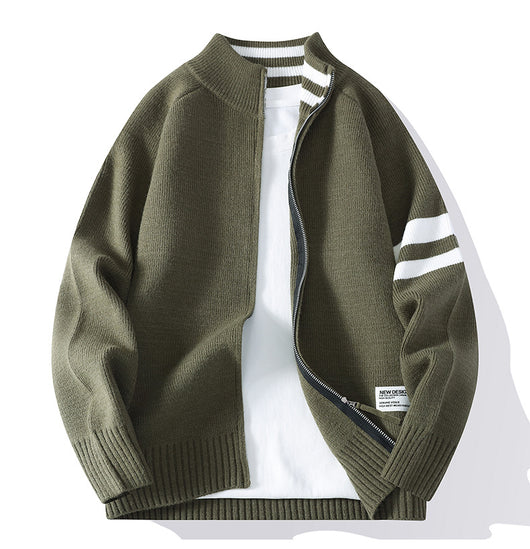 Chaqueta Térmica Tejida para Hombre con Cuello Mock y Mangas Largas - Image 15