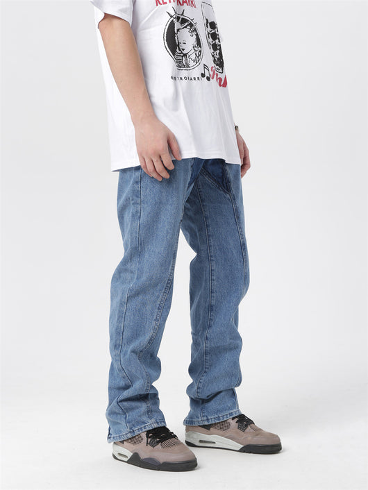 Jeans Hip-hop con Pentagrama y Cierre Lateral para Hombre - Image 8