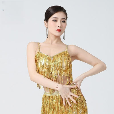 Vestido de Baile con Lentejuelas y Flecos Ajustable para Festival - Image 8