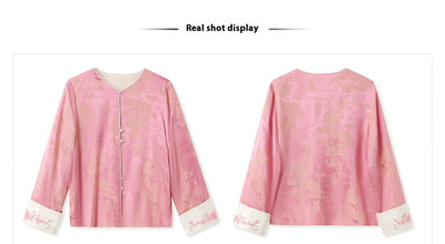 Blusa Retro Estilo Chino con Bordado de Cuentas en Seda Mulberry - Image 9