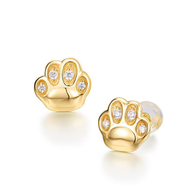 Aretes de Garra de Gato con Circón en Oro Amarillo 9K para Mujer - Image 3