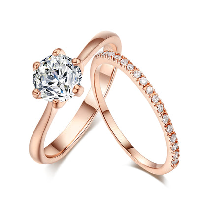 Anillo Dorado Seis Garra con Circonitas Microset - Image 12