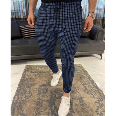Pantalones de Cuadros Pequeños con Encaje para Hombre - Image 9