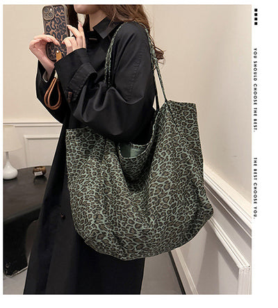 Bolso Retro de Hombro Estampado Leopardo con Textura Casual - Image 24