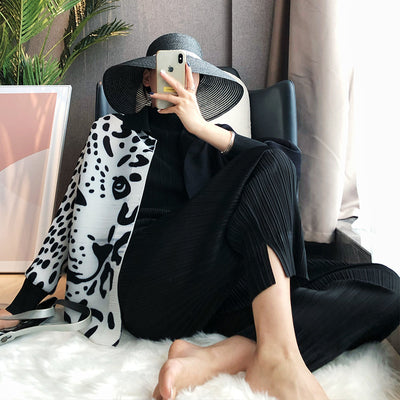 Abrigo Estampado Animal Print Talla Grande Plisado Ajustable Manga Larga - Image 13