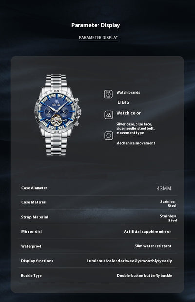 Reloj Mecánico Automático Star Sea con Banda de Acero - Image 13