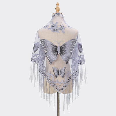 Pañuelo Triangular Calado con Encaje Elegante para Mujer - Image 19