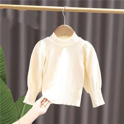 Blusa Niña Cuello Parado con Mangas Globo Largas - Image 10