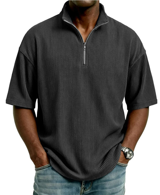 Playera Suelta de Tejido Waffle para Hombre - Comodidad de Verano - Image 26