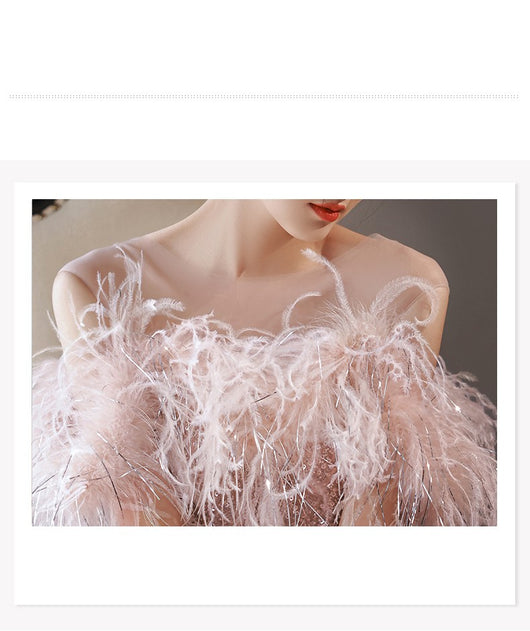 Vestido de Noche Elegante con Plumas Estilo Francés Premium - Image 9