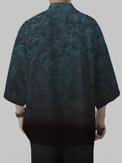 Cardigan Suelto Estampado 3D Versátil para Hombre - Image 18