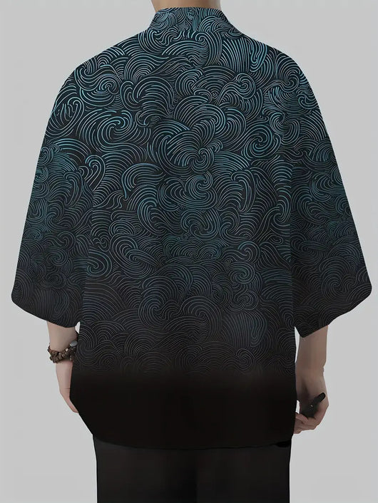 Cardigan Suelto Estampado 3D Versátil para Hombre - Image 18