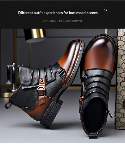 Botas Térmicas Retro Estilo Británico para Hombre con Forro de Lana y Cierre Lateral - Image 20