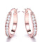 925 Sterling Plateado Clip Earrings Rose Dorado