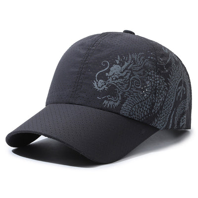 Gorra de Béisbol Hombre Estilo Chino Dragón Impreso Poliéster - Image 9
