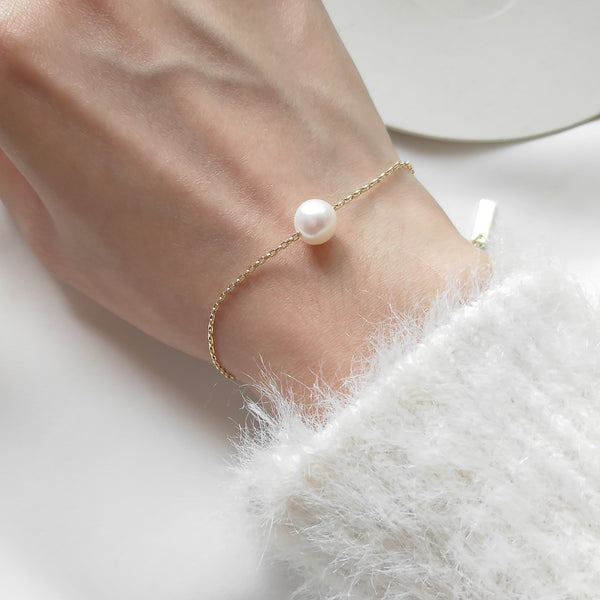 Pulsera Fina de Plata 925 con Perla de Agua Dulce