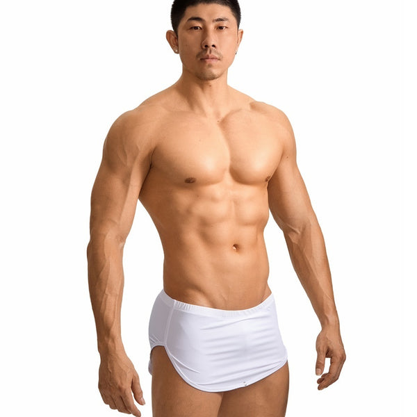 Shorts de Casa Tipo Bóxer en Seda de Hielo Cintura Baja para Hombre